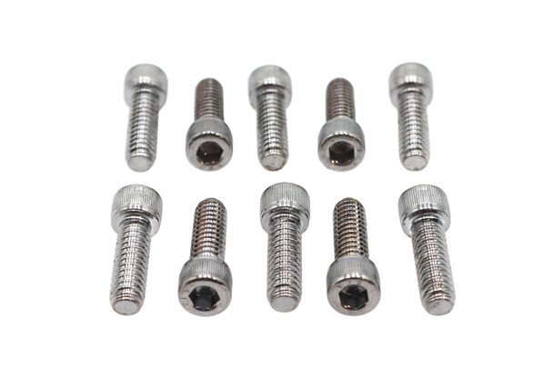 V-Twin - 37-8301 - Allen Socket Cap Bolt Knurled Chrome 1/4 inch X 3/4 inch