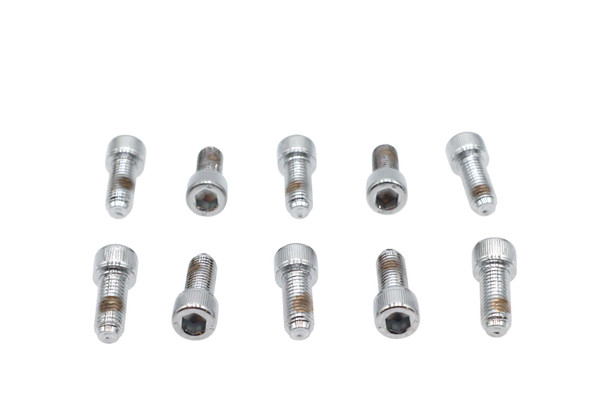 V-Twin - 37-8324 - Allen Socket Cap Bolt Knurled Chrome 1/4 inch x 5/8 inch