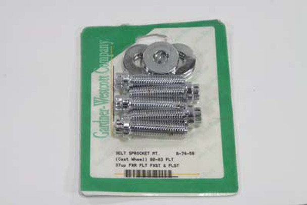 V-Twin - 37-9256 - Pulley Bolt Kit Chrome