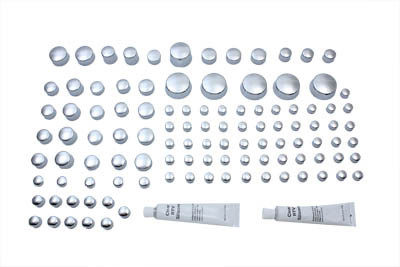 V-Twin - 37-9533 - Chrome Bolt Cap 74 Piece Cover Kit - Fits 1984-2003 Harley-Davidson XL