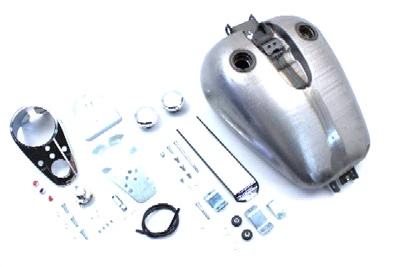 V-Twin - 38-0190 - Bobbed 4.0 Gallon Gas Tank Kit - Fits 1995-2005 Harley-Davidson FXD (carbureted models only)