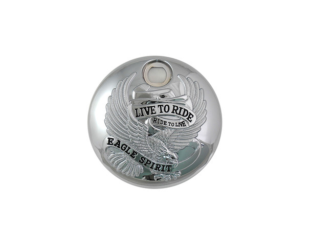 V-Twin - 38-0606 - Chrome with  inchLive to Ride inch FLT Fuel Tank Console Doo