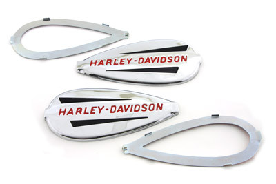 V-Twin - 38-0804 - Gas Tank Emblems with Red Lettering