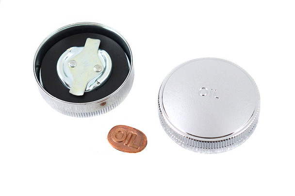 V-Twin - 38-0814 - 45 inch W/G Gas and Oil Cap Set Chrome