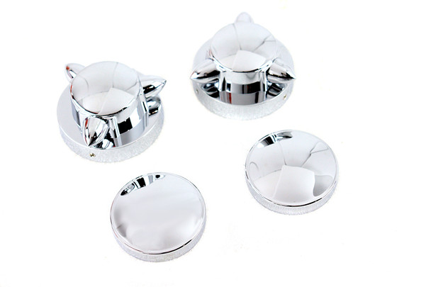 V-Twin - 38-1282 - Krommet Gas Cap Set - Fits 1941-1964 Harley-Davidson FL