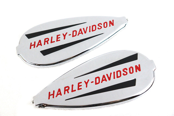 V-Twin - 38-4045 - Right and Left Gas Tank Emblem Set - Fits 1941-1946 Harley-Davidson U, W, 1940-1946 EL, 1941-1946 FL, G