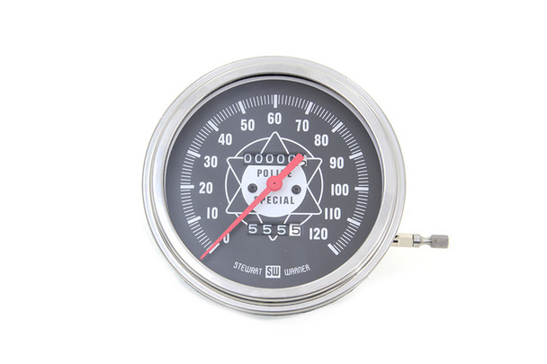 V-Twin - 39-0072 - Speedometer with 1:1 Ratio and Red Needle - Fits 1968-1980 Harley-Davidson FL