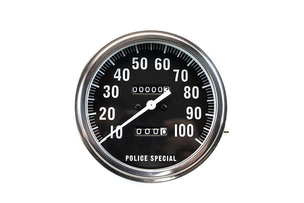 V-Twin - 39-0294 - Replica Police 1:1 Speedometer - Fits 1941-1961 Harley-Davidson FL