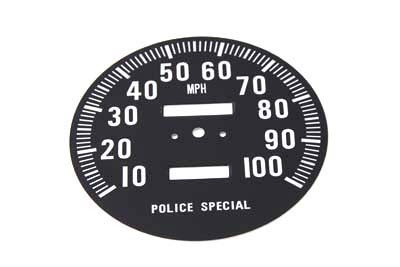 V-Twin - 39-0312 - Speedometer Tin Face - Fits 1968-1980 Harley-Davidson FL (Police)