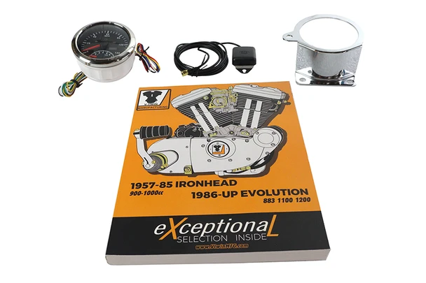 V-Twin - 39-1885 - 85mm Speedometer and Tachometer Combo Gauge Kit - Fits 1957-1972 Harley-Davidson XL