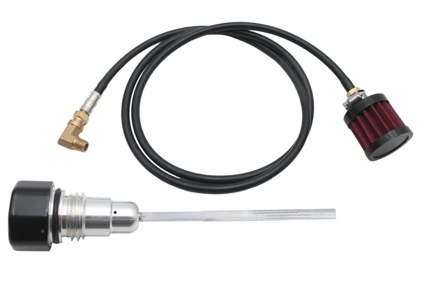 V-Twin - 40-0049 - Oil Tank Vented Dipstick Black - Fits 2006-2017 Harley-Davidson FXD