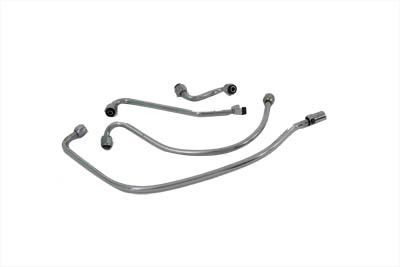 V-Twin - 40-0101 - Chrome Oil Line Set - Fits 1936-1940 Harley-Davidson EL, 1941-1957 FL