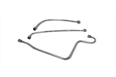 V-Twin - 40-0102 - Chrome Oil Line Set
