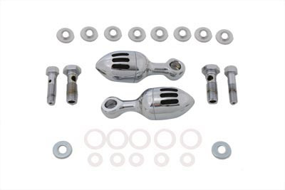 V-Twin - 40-0346 - Chrome Acorn Billet Canister Set