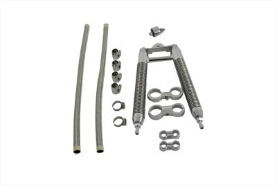 V-Twin - 40-0347 - Dual Tube Oil Cooler Kit Chrome
