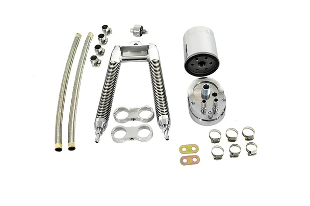 V-Twin - 40-0471 - Dual Oil Cooler Kit - Fits 1998-2016 Harley-Davidson FLT