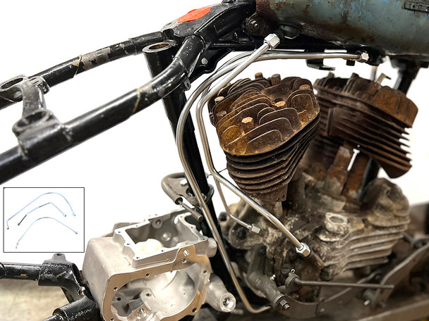 V-Twin - 40-0649 - 45 W/G Oil Line Set Zicad Plated