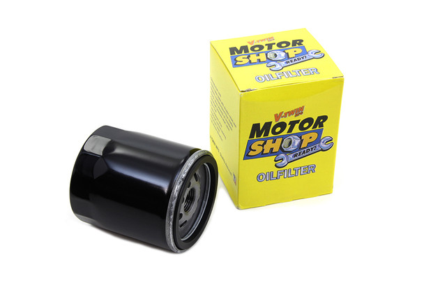 V-Twin - 40-0839 - Black Medium Spin On Oil Filter