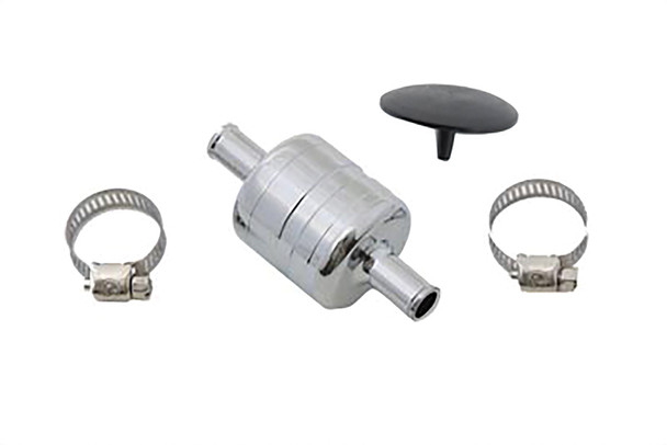 V-Twin - 40-0875 - Crankcase Breather Vent Canister Chrome