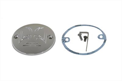 V-Twin - 42-0177 - Red Baron Cross Ignition System Cover 2-Hole Chrome