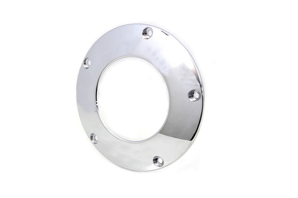 V-Twin - 42-0240 - Chrome 5-Hole C-Thru Derby Cover - Fits 1999-2018 Harley-Davidson FXST, 1999-2015 FLT, 1999-2017 FXD, 1999-2018 FLST