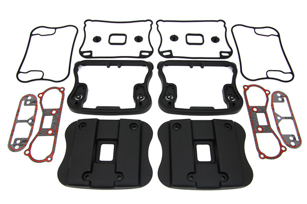 V-Twin - 42-0363 - Top Rocker Box Cover and D-Ring Kit Black - Fits 1991-2003 Harley-Davidson XL