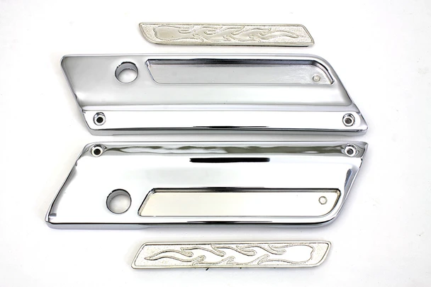 V-Twin - 42-0365 - Saddlebag Latch Cover Set - Fits 1993-2013 Harley-Davidson FLT