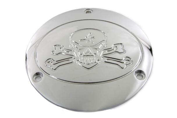 V-Twin - 42-0578 - Chrome Bonehead Type Derby Cover - Fits 1970-1984 Harley-Davidson FL, 1984-1998 FXST, 1979-1998 FLT, 1971-1984 FX, 1985-1994 FXR, 1991-1998 FXD, 1986-1998 FLST
