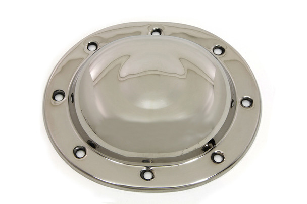 V-Twin - 42-0875 - Replica Dimple Derby Cover Stainless Steel - Fits 1937-1948 Harley-Davidson UL, 1936-1940 EL, 1941-1963 GE, WL, 1941-1964 FL