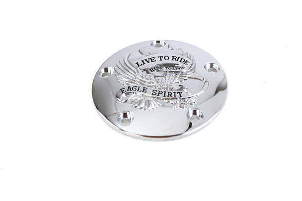 V-Twin - 42-0889 - Live to Ride Ignition System Cover 5-Hole Chrome