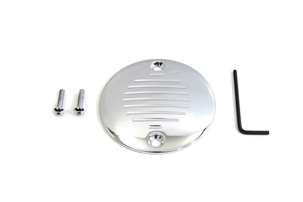 V-Twin - 42-1146 - Grooved Ignition System Cover 2-Hole Chrome
