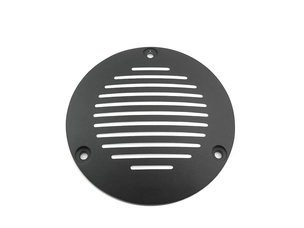 V-Twin - 42-1150 - Black Grooved 3-Hole Derby Cover - Fits 1970-1984 Harley-Davidson FL, 1984-1998 FXST, 1979-1998 FLT, 1971-1984 FX, 1991-1998 FXD, 1984-1994 FXR, 1986-1998 FLST