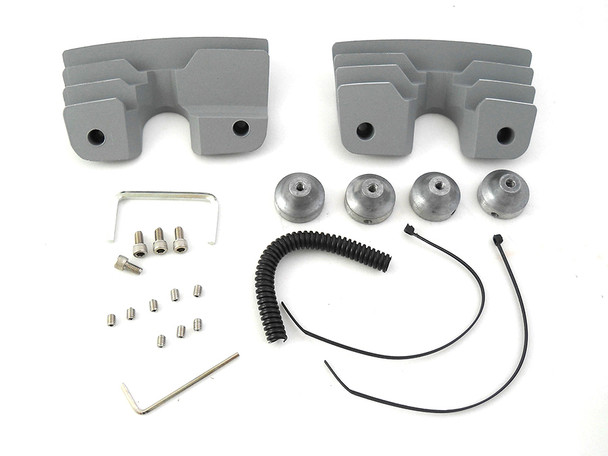 V-Twin - 42-1154 - Head Bolt and Spark Plug Cover Kit Silver - Fits 1999-2006 Harley-Davidson FLST, FXST, FLT, FXD