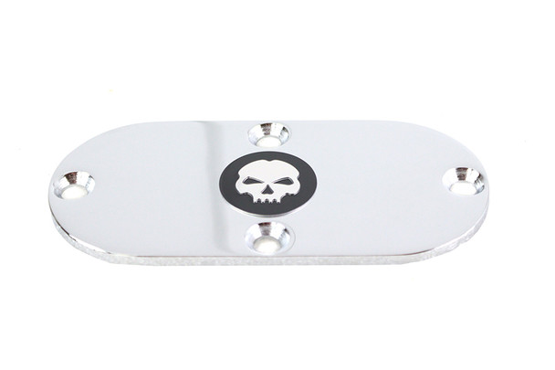 V-Twin - 42-1216 - Skull Inspection Cover Chrome - Fits 1993-2005 Harley-Davidson FXDWG, 1986-2006 FLST, 1984-2006 FXST, 1981-2006 FXD