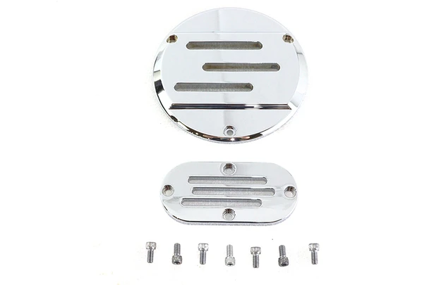 V-Twin - 42-1225 - Vented Derby and Inspection Cover Kit Billet - Fits 1970-1984 Harley-Davidson FL, 1984-1998 FXST, 1979-1998 FLT, 1987-1994 FXR, 1971-1984 FX, 1991-1998 FXD, 1986-1998 FLST