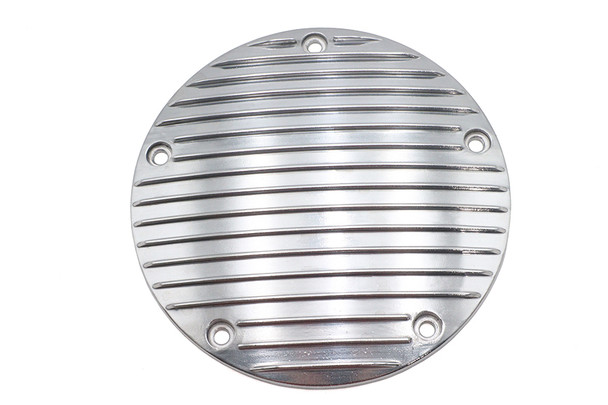 V-Twin - 42-1284 - Finned Derby Cover Polished - Fits 1991-1998 Harley-Davidson FXD, 1984-1998 FXST, 1971-1984 FX, 1970-1984 FL, 1986-1998 FLST, 1982-1994 FXR, 1979-1998 FLT