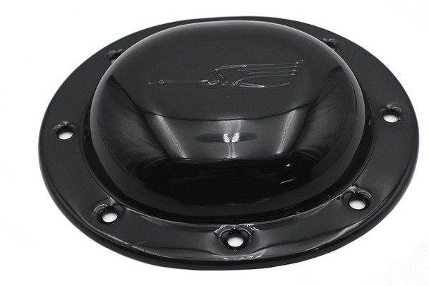 V-Twin - 42-1306 - Replica Bird Style Derby Cover Black - Fits 1936-1940 Harley-Davidson EL, 1941-1964 FL, 1941-1963 WL, 1937-1948 UL, 1941-1963 G