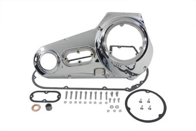 V-Twin - 43-0217 - Chrome Outer Primary Cover Kit - Fits 1983-1984 Harley-Davidson FLHS-80, 1980-1984 FXB (with rear belt)