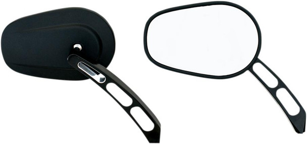  Rivco - Side View Oval Billet Mirrors - Chrome 