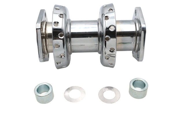 V-Twin - 45-0348 - 40 Spoke Extra Wide Offset Dual Flange Rear Hub Chrome - Fits 1973-1985 Harley-Davidson FX, FL