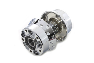 V-Twin - 45-0786 - Chrome Front Wheel Hub 25mm Bearings - Fits 2008 Harley-Davidson FLT (dual disc, without ABS)