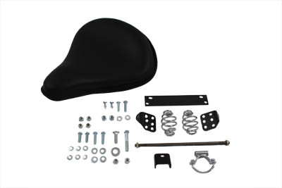 V-Twin - 47-0120 - Black Leather Solo Seat With Mount Kit