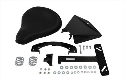 V-Twin - 47-0134 - Black Leather Solo Seat Kit