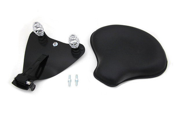 V-Twin - 47-0803 - Black Leather Solo Seat with Mount Kit