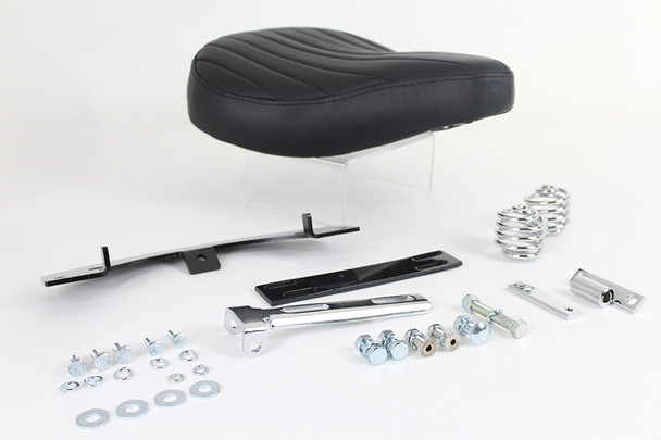 V-Twin - 47-0814 - Black Leather Solo Seat Kit - Fits 1979-1981 Harley-Davidson XL