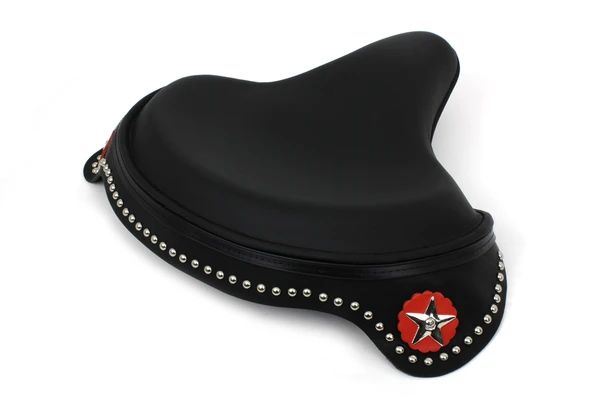Corbin Gentry - Black Leather Solo Seat with Skirt fits '41-'84 FL, '36-'40 EL Models