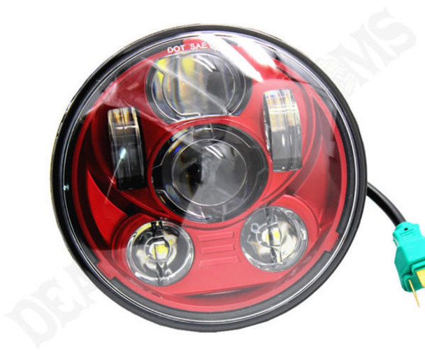  Motorcycle Supply Co. Red 5.75" LED Headlight 