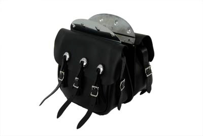 V-Twin - 48-3121 - Replica Black Leather Saddlebag Set