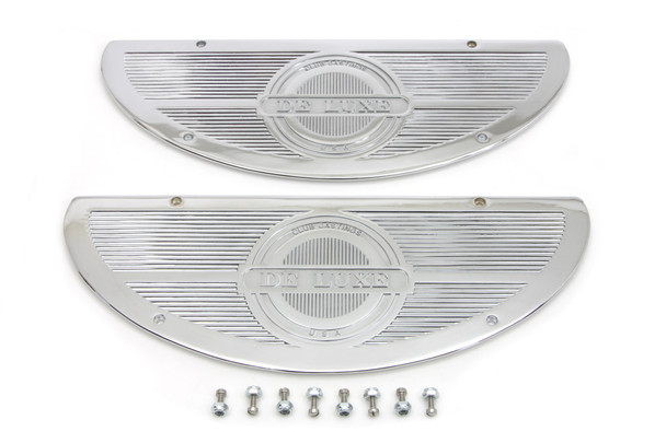 V-Twin - 49-0436 - Deluxe Footboard Insert Chrome - Fits 1940-1965 Harley-Davidson FL, 1940-1952 WL, 1940-1947 UL, 1940-1973 G
