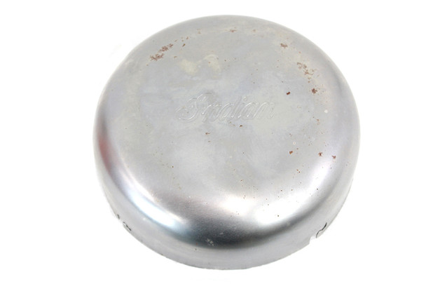 V-Twin - 49-0787 - 7 inch Script Air Cleaner Cover Raw - Fits 1920-1946 Indian Scout, 1922-1953 Chief